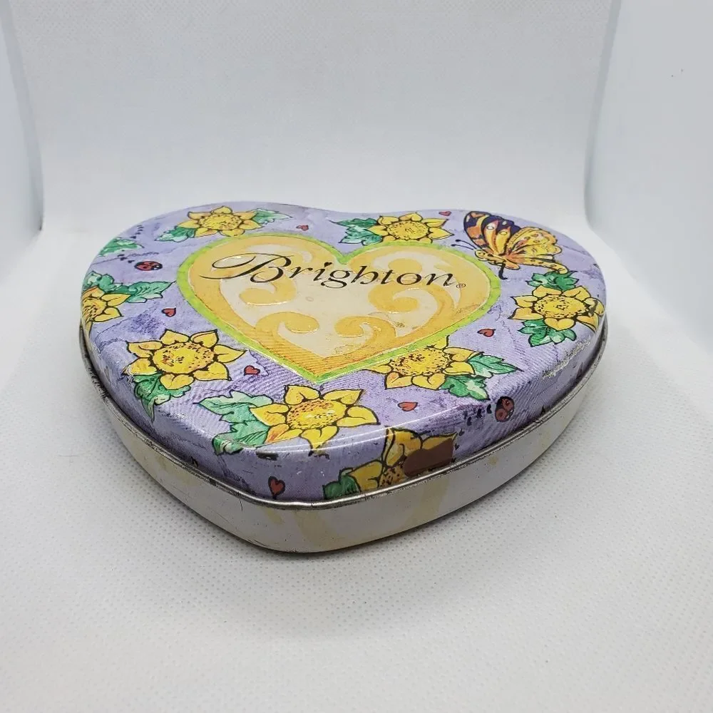 Brighton Sunflower & Butterfly Heart Shaped Tin